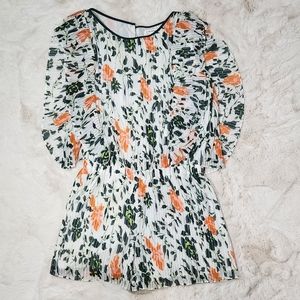 Club Monaco Silk Green and Orange Jumpsuit/Romper